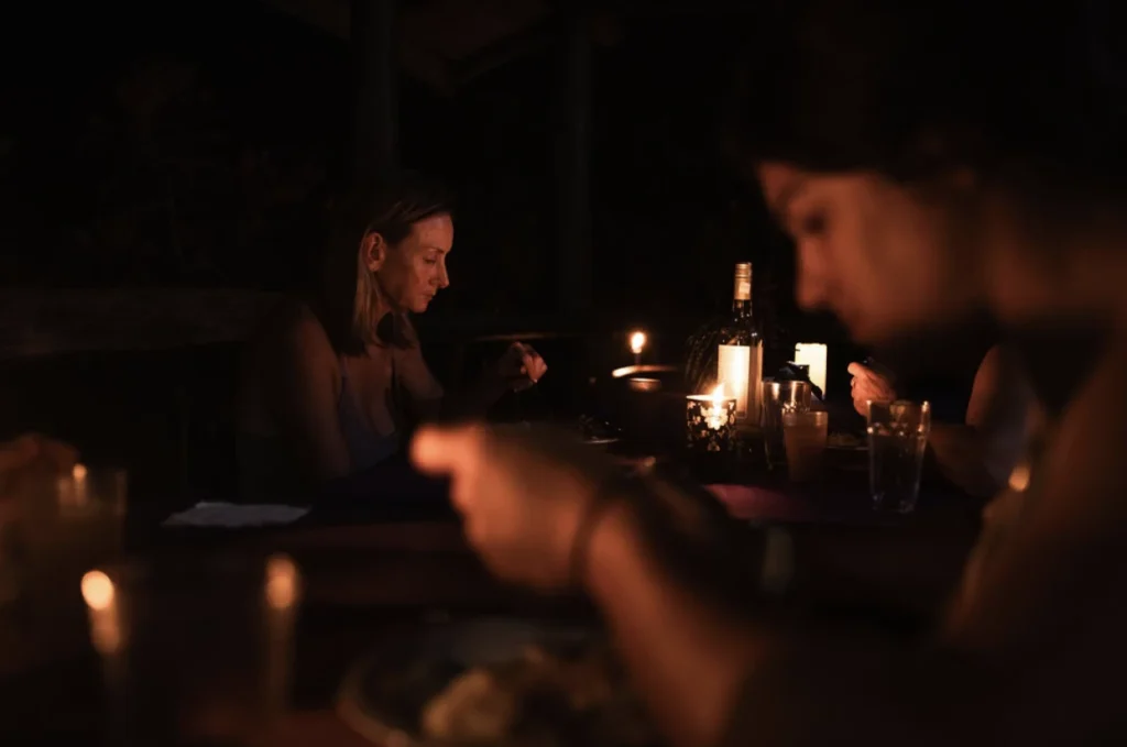 candlelit dinner at Pacuare River Ecolodge
