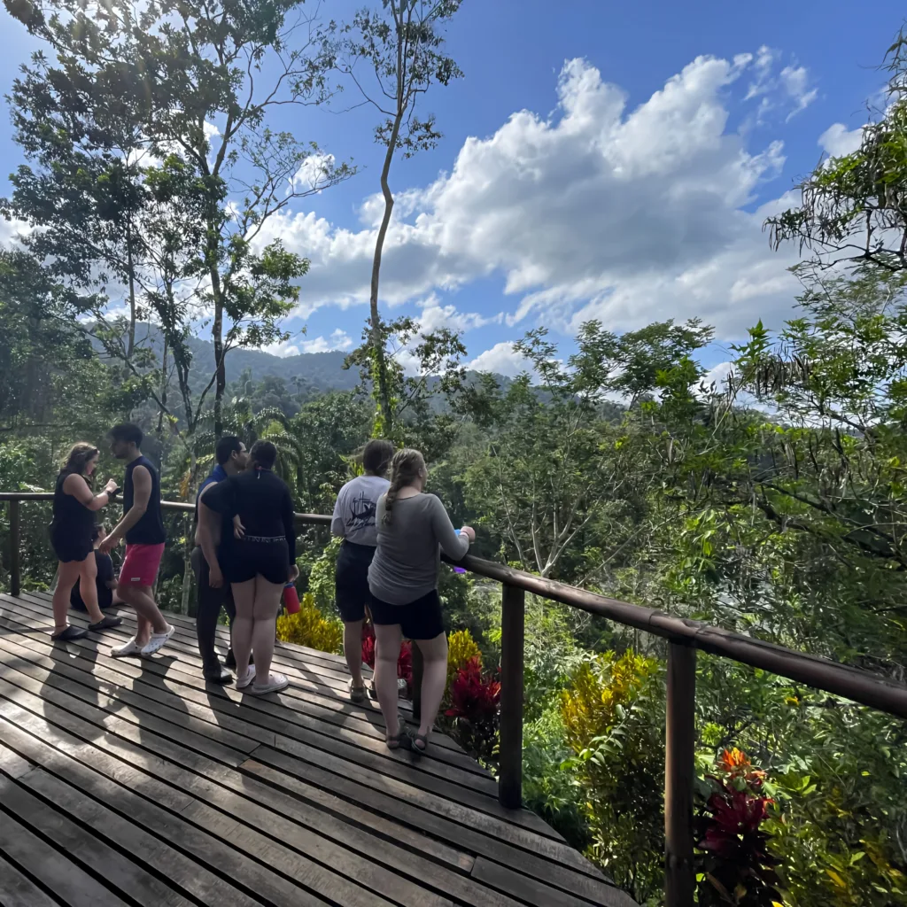 Pacuare River Ecolodge guests enjoying scenic forest view